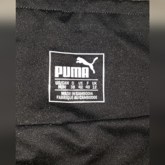 Puma Black Leggings with Gold Logo - Picture 2 of 4
